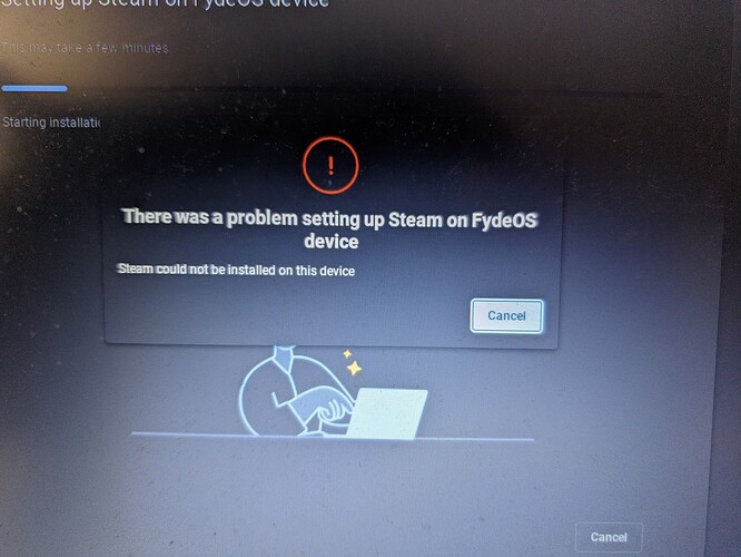 Steam error install on FydeOS